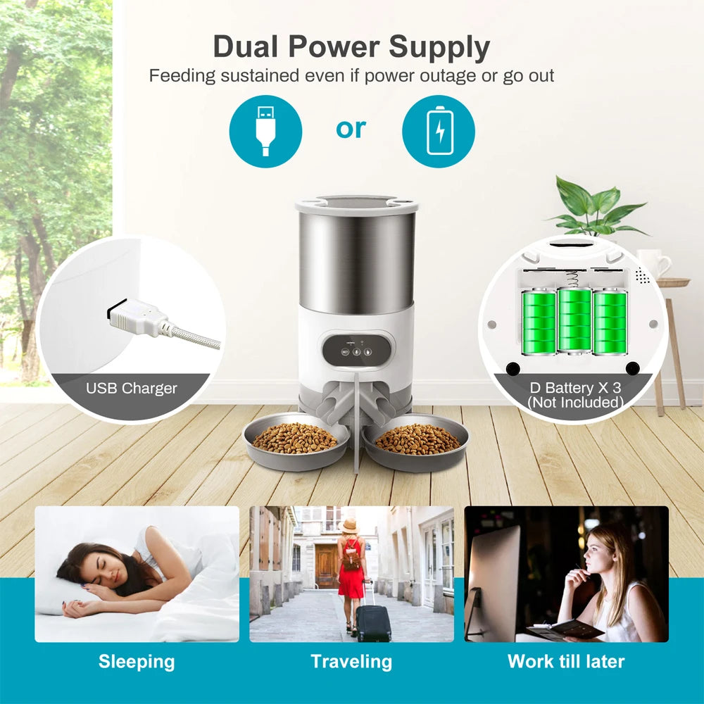 Double Meal Dog Smart Automatic Feeder