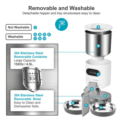 Double Meal Dog Smart Automatic Feeder